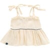 Baby Peplum Top with Ties, Cream - Shirts - 1 - thumbnail