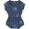 Baby Terry Romper, Navy - Rompers - 1 - thumbnail