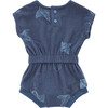 Baby Terry Romper, Navy - Rompers - 2