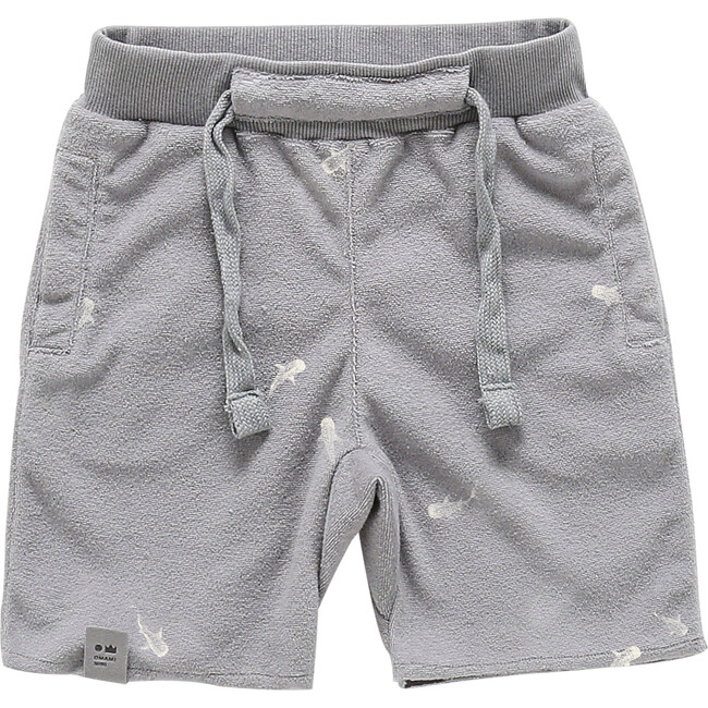 Terry Shorts with Print, Grey