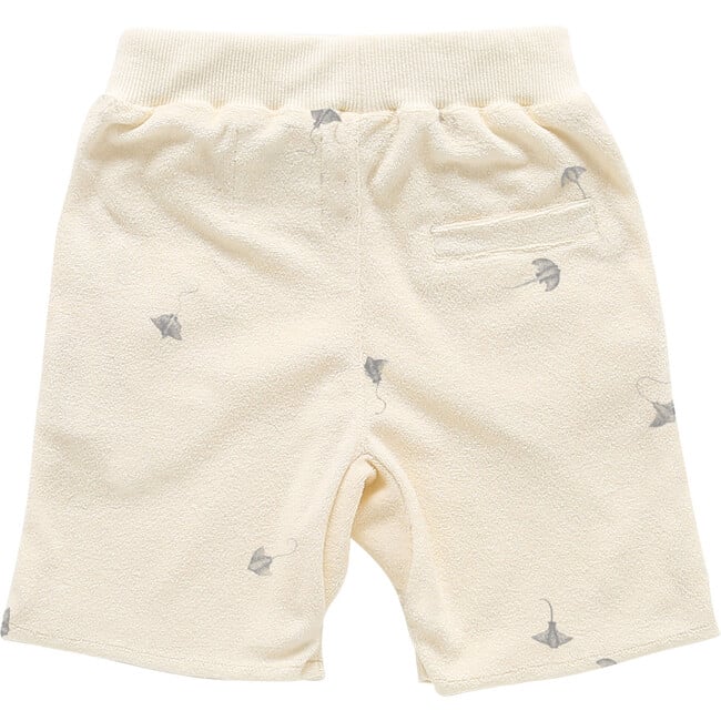 Terry Shorts with Print, Cream - Shorts - 2