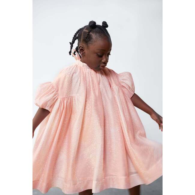 Tent Dress with Puff Sleeves, Pink - Dresses - 3