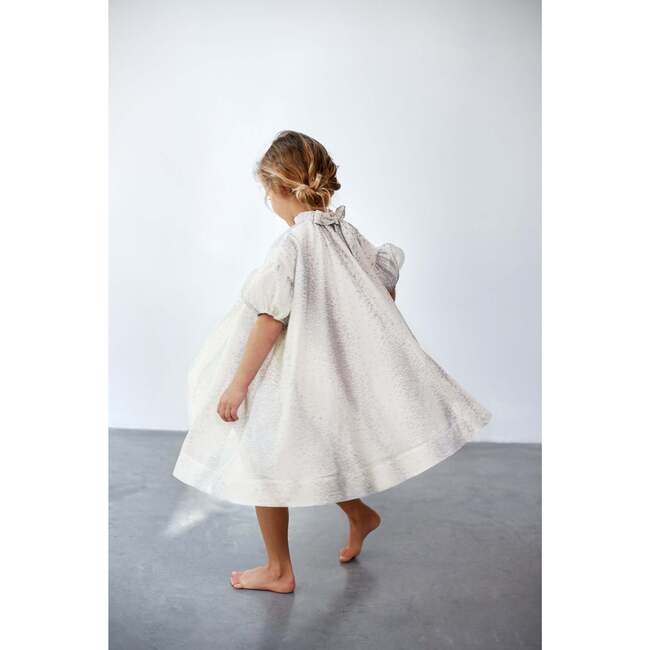 Tent Dress with Puff Sleeves, Cream - Dresses - 3