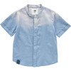Denim Button Up Shirt, Blue - Shirts - 1 - thumbnail