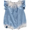 Denim Bubble Romper, Blue - Rompers - 1 - thumbnail