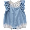 Denim Bubble Romper, Blue - Rompers - 2