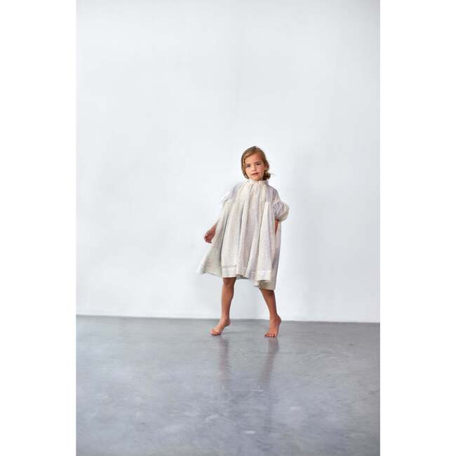 Tent Dress with Puff Sleeves, Cream - Dresses - 4