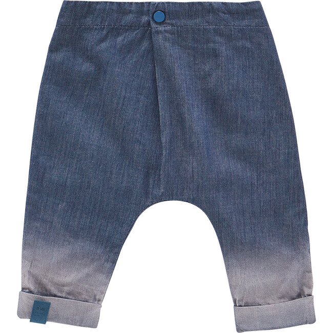 Denim Baby Joggers with Front Pleat, Navy