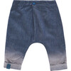 Denim Baby Joggers with Front Pleat, Navy - Pants - 1 - thumbnail