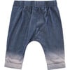 Denim Baby Joggers with Front Pleat, Navy - Pants - 2