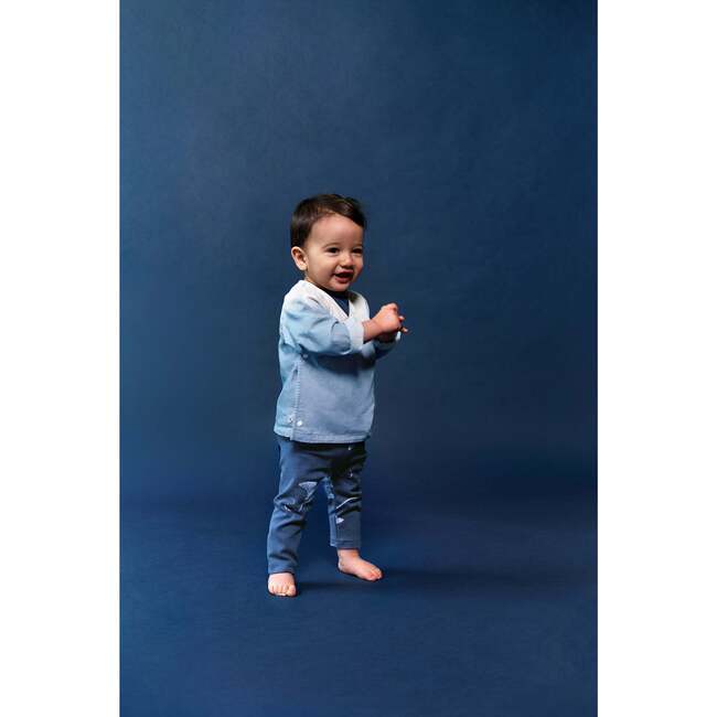 Denim Kimono Cardigan, Blue - Shirts - 4