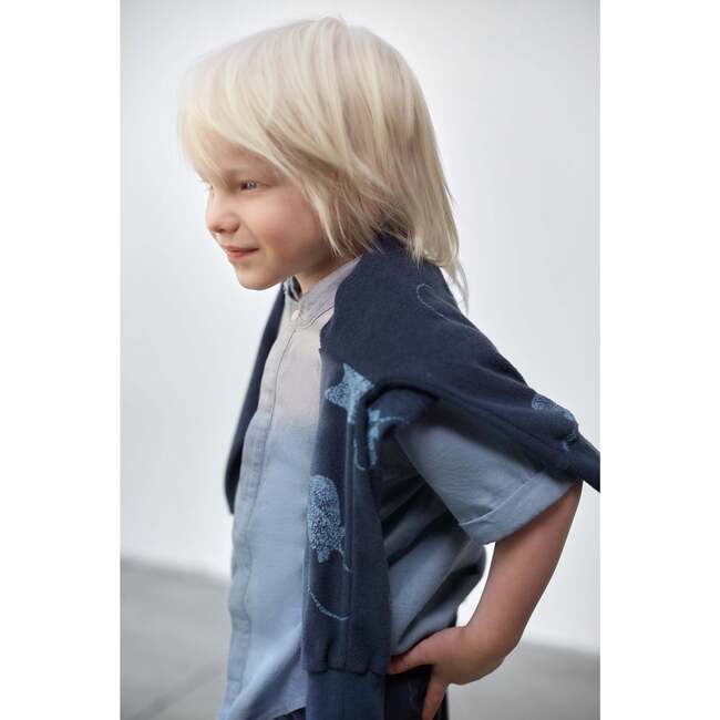 Denim Button Up Shirt, Blue - Shirts - 4