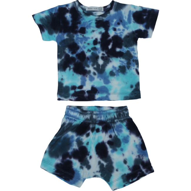 Cobalt/Aqua Tie Dye Shorts Set