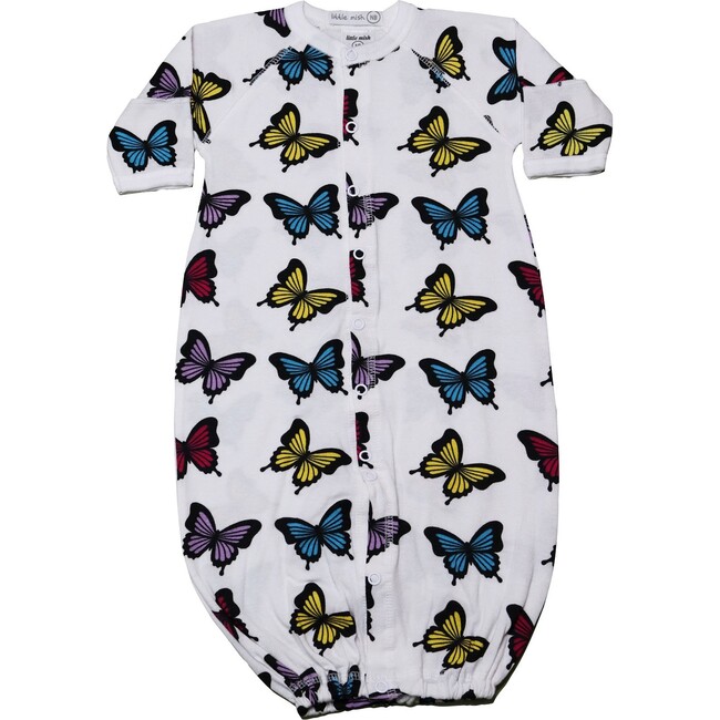 Butterflies Converter Gown, White - Nightgowns - 1
