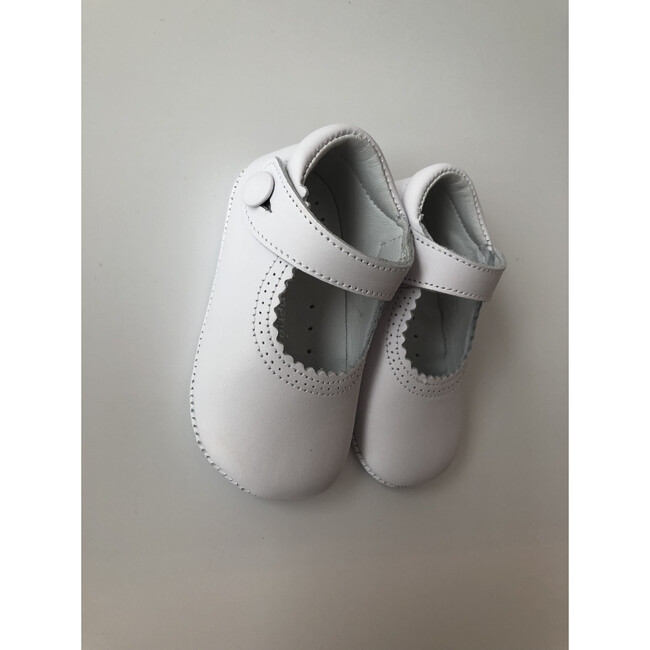 Leather Baby Mary Jane Crib Shoes, White - Dress Shoes - 3