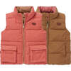 Eco-Reversible Cord Gilet, Pink And Hazel - Vests - 1 - thumbnail