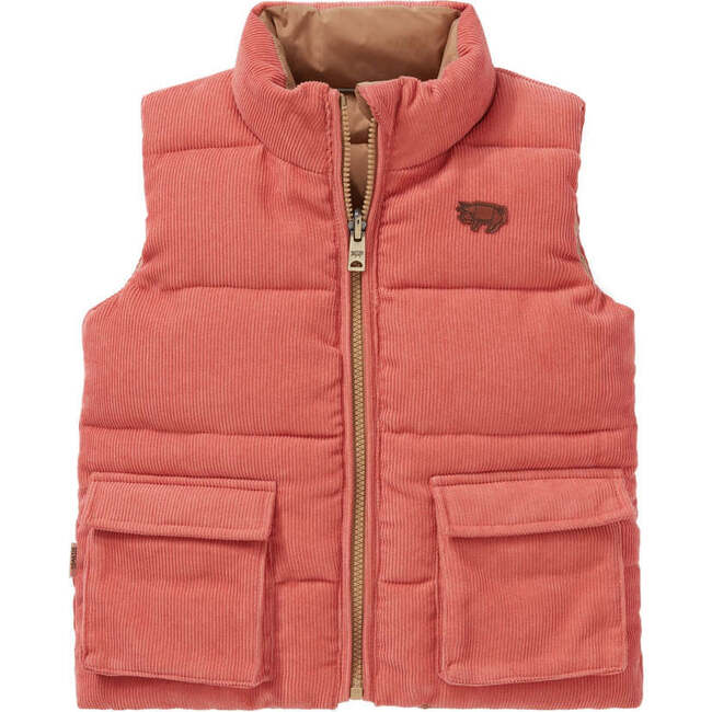 Eco-Reversible Cord Gilet, Pink And Hazel - Vests - 4