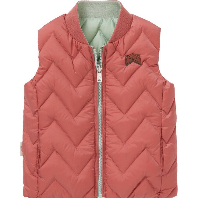 Eco-Reversible Wild Bomber Gilet, Pink And Mint
