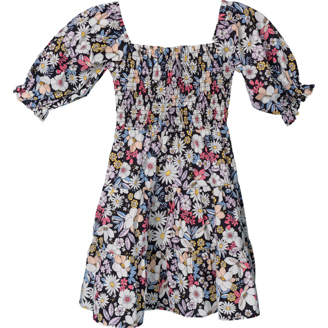 Girls Floral Printed Tiered Dress