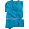 Luxury 100% Organic Cotton Top And Legging Loungeware Set, Turquoise - Loungewear - 1 - thumbnail