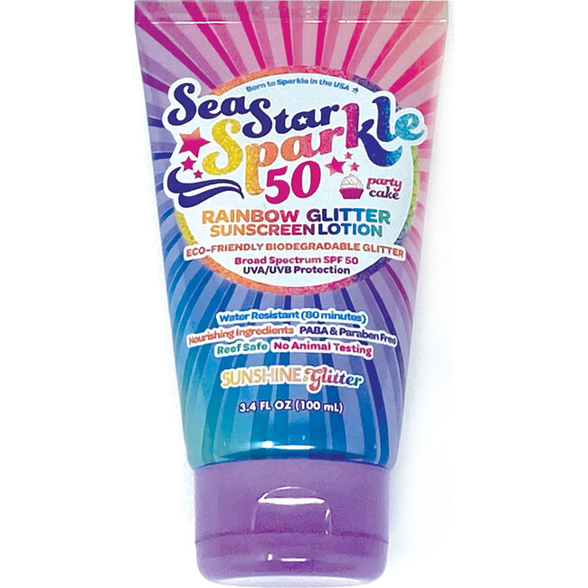 SeaStar Sparkle Rainbow Party Cake SPF 50 travel ready 3pc gift set