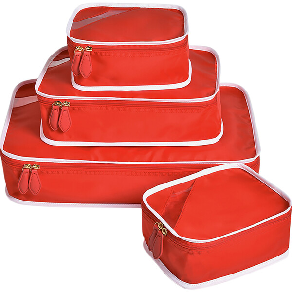 Monogrammable Packing Cube Quad, Bepop Red - Paravel Bags & Luggage ...