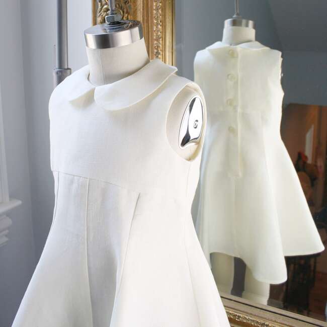 Linen Corinne Dress, Ivory - Dresses - 3