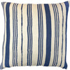 Painted Stripe Cotton Throw Pillow, Blue - Decorative Pillows - 1 - thumbnail