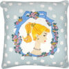 Barbie Cameo Throw Pillow, Sky - Decorative Pillows - 1 - thumbnail