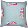 80s Barbie Logo Throw Pillow, Baby Blue - Decorative Pillows - 1 - thumbnail