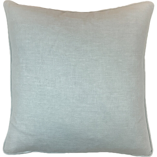 Solid Linen Throw Pillow, Light Blue