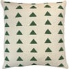 Triangles Cotton Throw Pillow, Green - Decorative Pillows - 1 - thumbnail