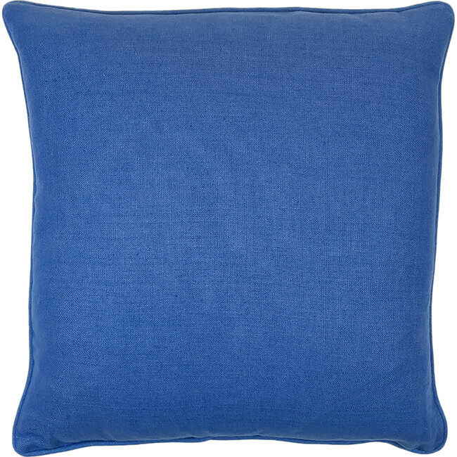Solid Linen Throw Pillow, Cerulean Blue - Decorative Pillows - 1
