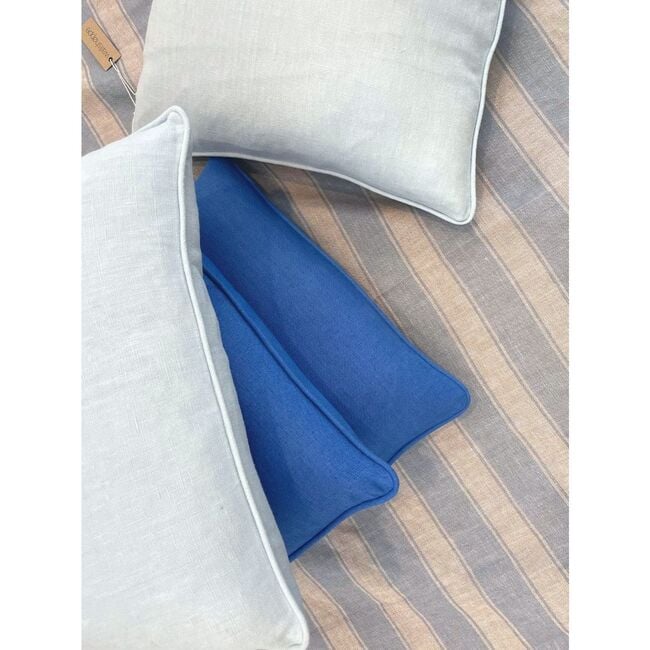 Solid Linen Throw Pillow, Light Blue - Decorative Pillows - 3