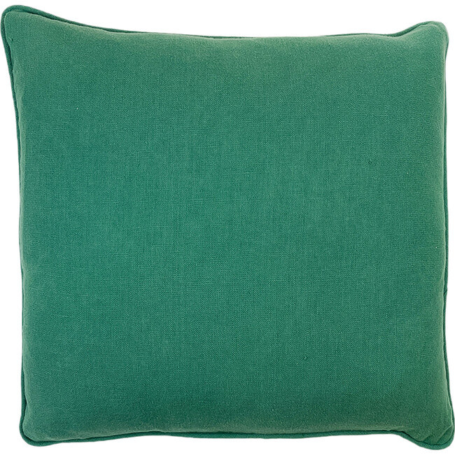 Solid Linen Throw Pillow, Green