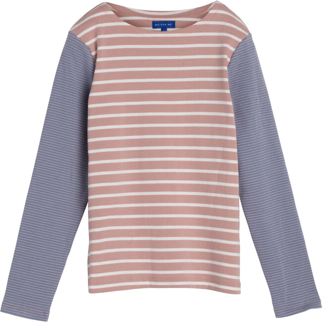 Sloane Mixed Stripe LS Shirt, Dusty Pink Multi - Shirts - 1