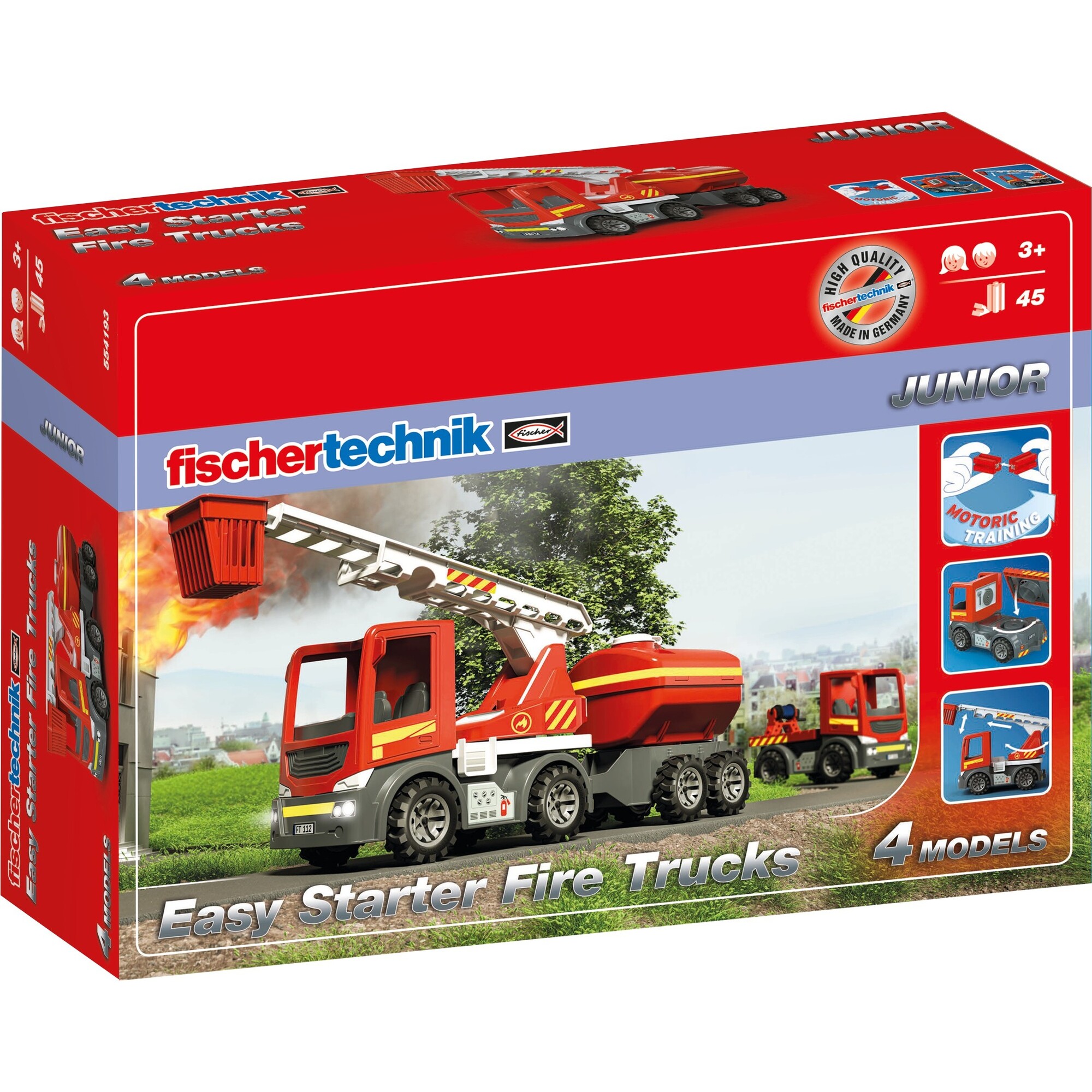 Fischertechnik Junior Easy Starter Fire Trucks Construction Set - STEM Toys - 1