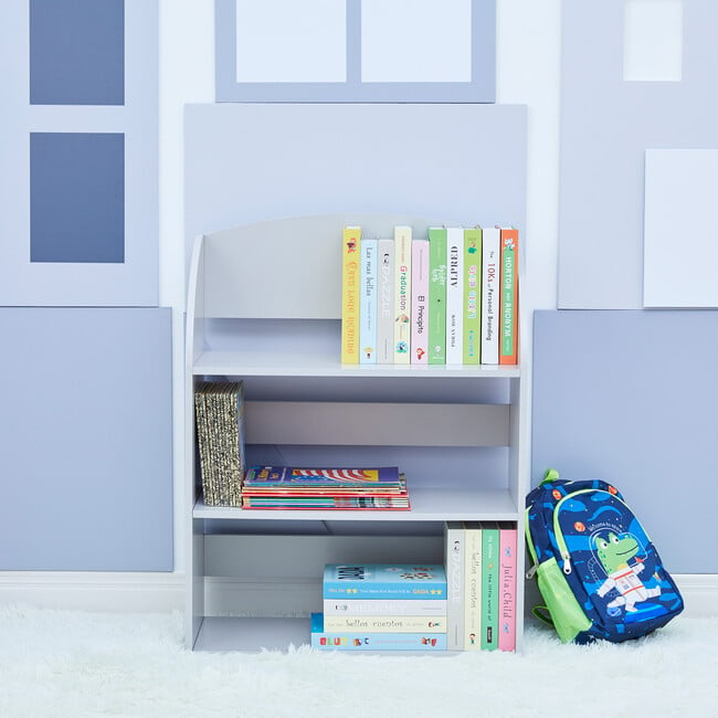 Plain Kids 3 Shelf Bookcase, Grey - Bookcases - 3