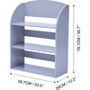 Plain Kids 3 Shelf Bookcase, Grey - Bookcases - 4 - thumbnail
