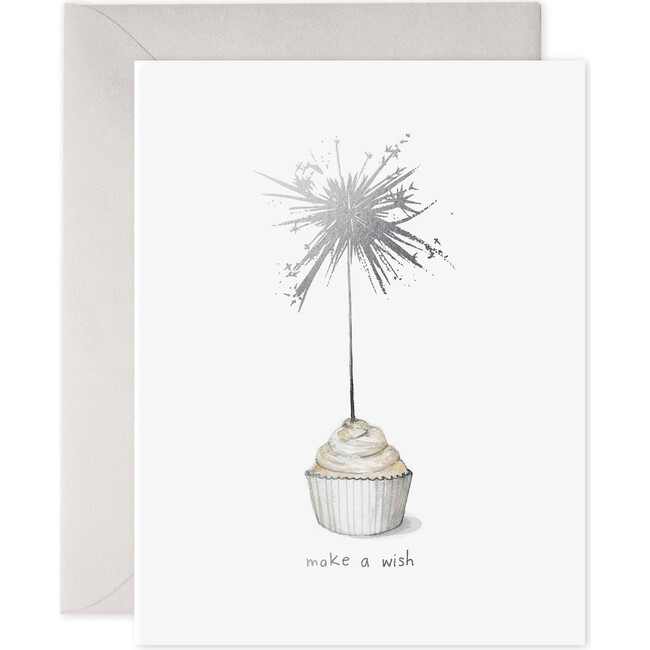 Sparkler Wish Birthday Card, Silver