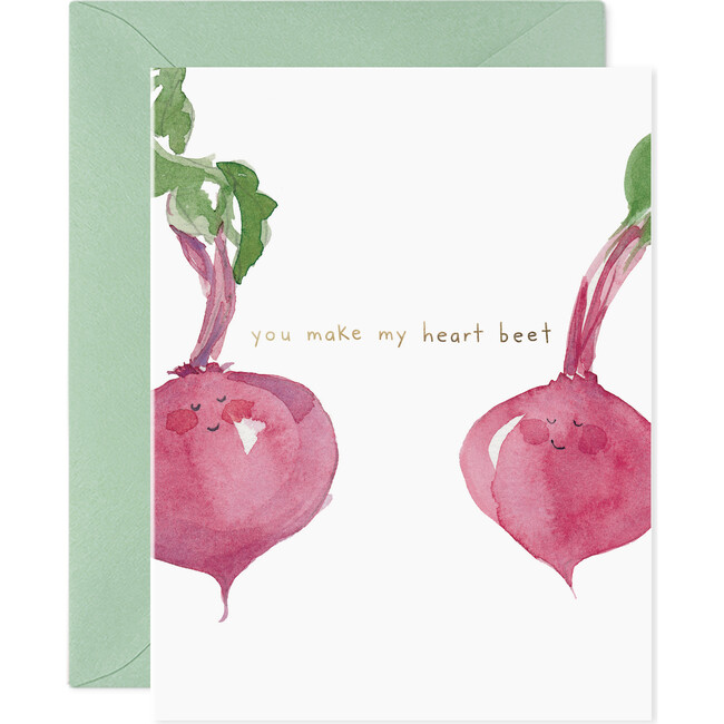 You Make My Heart Beet Card, Fuchsia