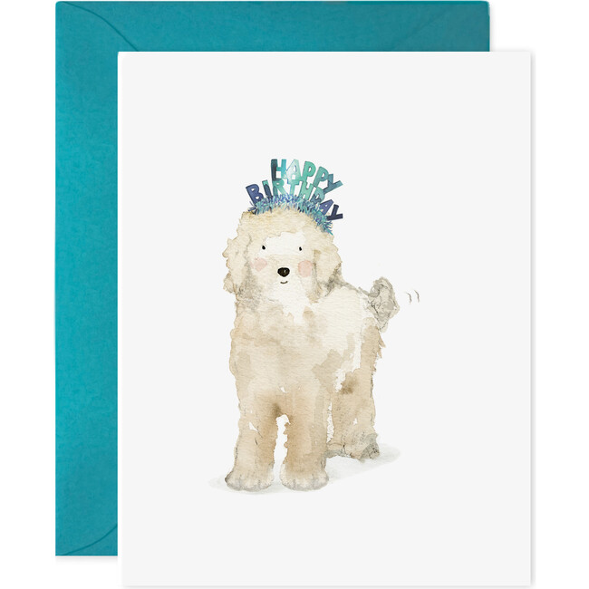 Lucy Dog Birthday Card, Blue Multi
