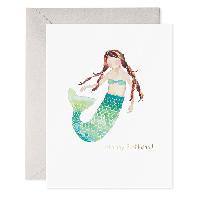 Mermaid Birthday Card, Teal