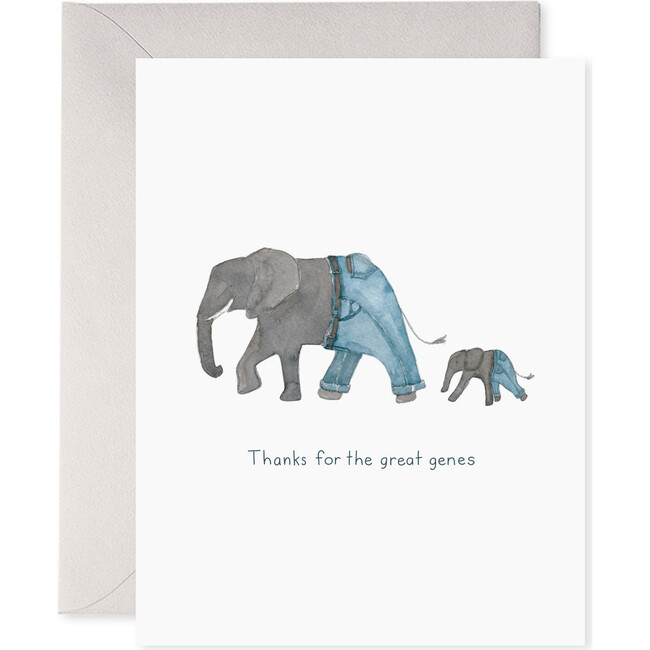 Elephant Genes Father's Day Card, Grey and Blue