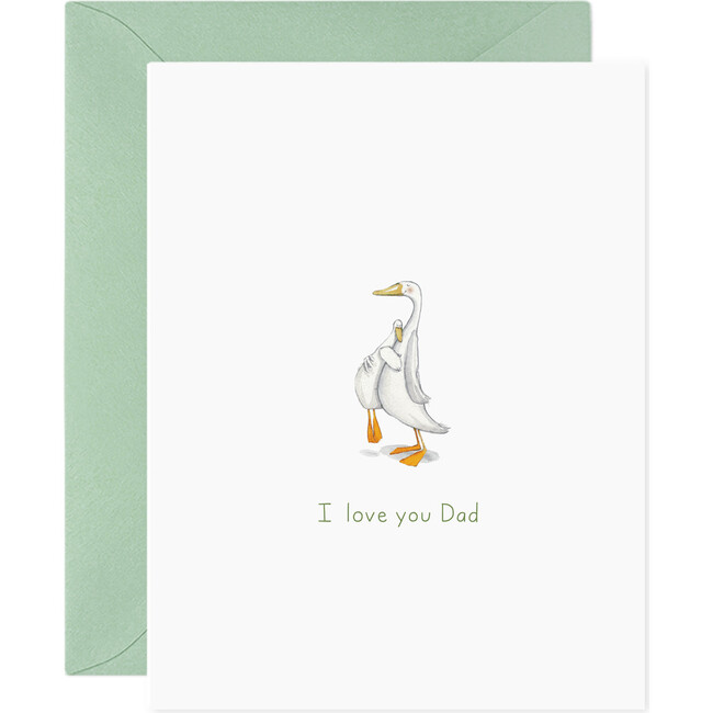 Duck Hug Dad Father's Day Card, White