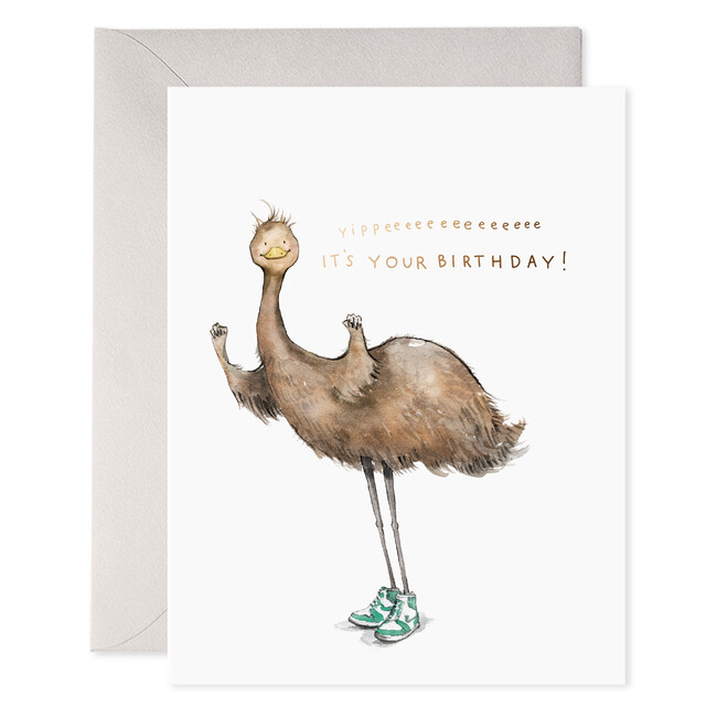 Emu Birthday Card, Brown Multi