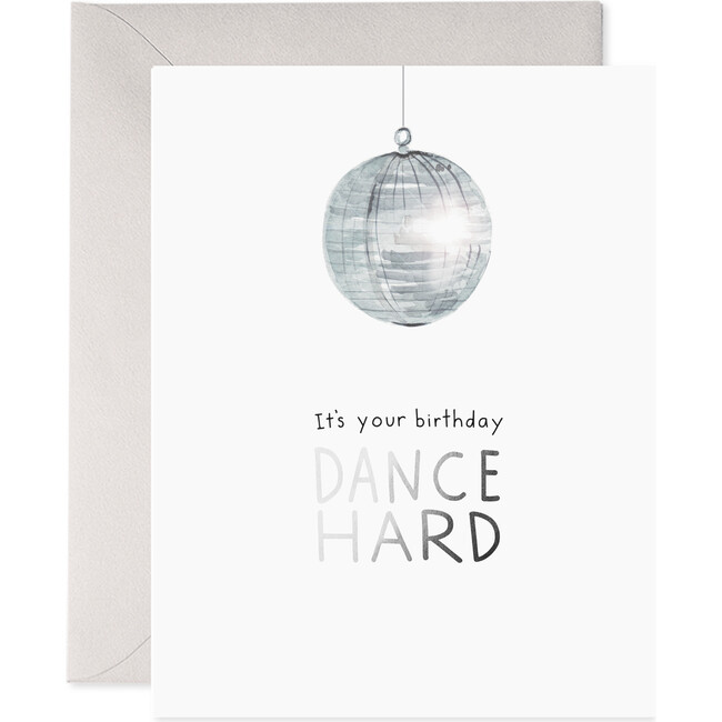 Disco Ball Birthday Card, Silver