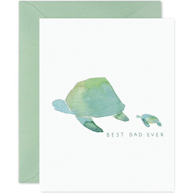Best Dad Ever Card, Green and Blue