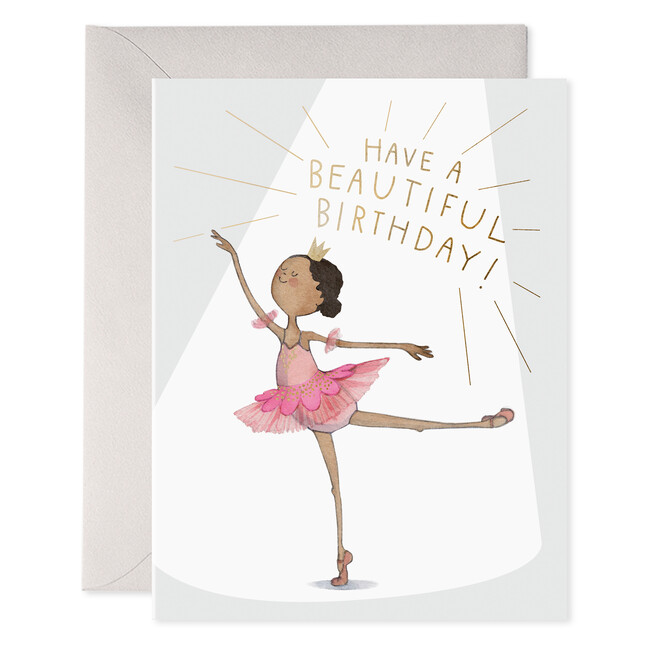 Ballerina Birthday Card, Pink
