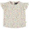 Ruffled Floral Top, Ivory - Shirts - 1 - thumbnail